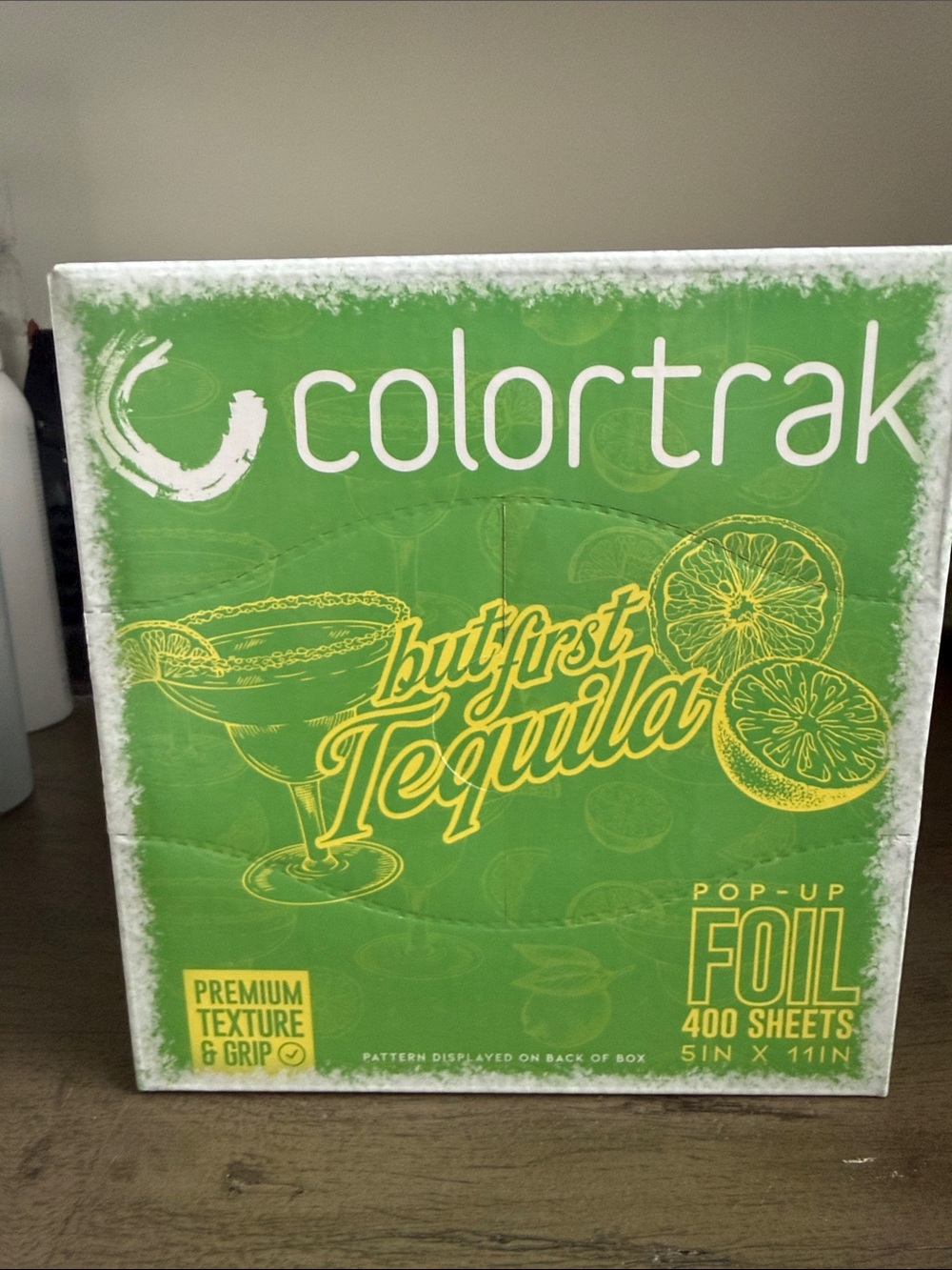 Colortrak pop up foil sheets 400 count 5” by 11” but first tequila theme